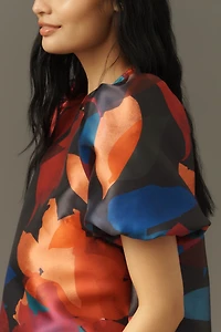 Hutch Puff-Sleeve Printed Blouse