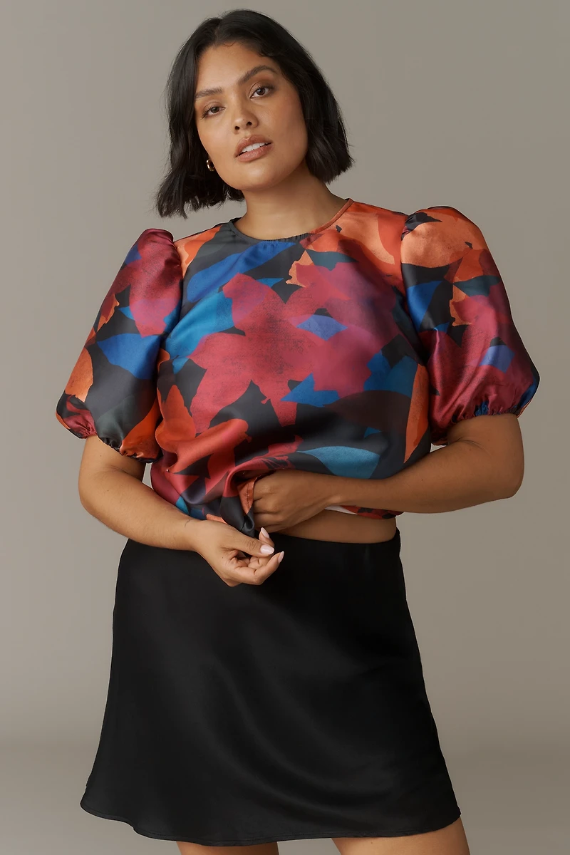 Hutch Puff-Sleeve Printed Blouse