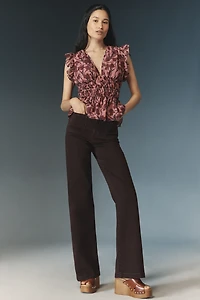 Hutch Flutter-Sleeve V-Neck Blouse