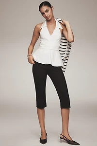 Hutch Colbie Collared Halter Peplum Tank