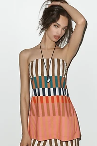 Hutch Strapless Stripe Tunic