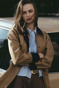 Maeve Patch Pocket Crop Buttondown Shirt