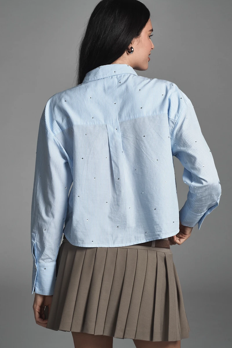 Maeve Patch Pocket Crop Buttondown Shirt