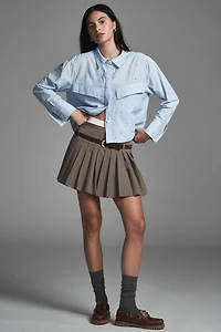 Maeve Patch Pocket Crop Buttondown Shirt