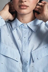 Maeve Patch Pocket Crop Buttondown Shirt