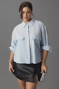 Maeve Patch Pocket Crop Buttondown Shirt