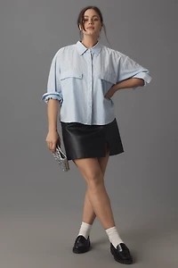 Maeve Patch Pocket Crop Buttondown Shirt