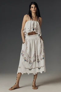 By Anthropologie Hanky Crop Cutwork Tank