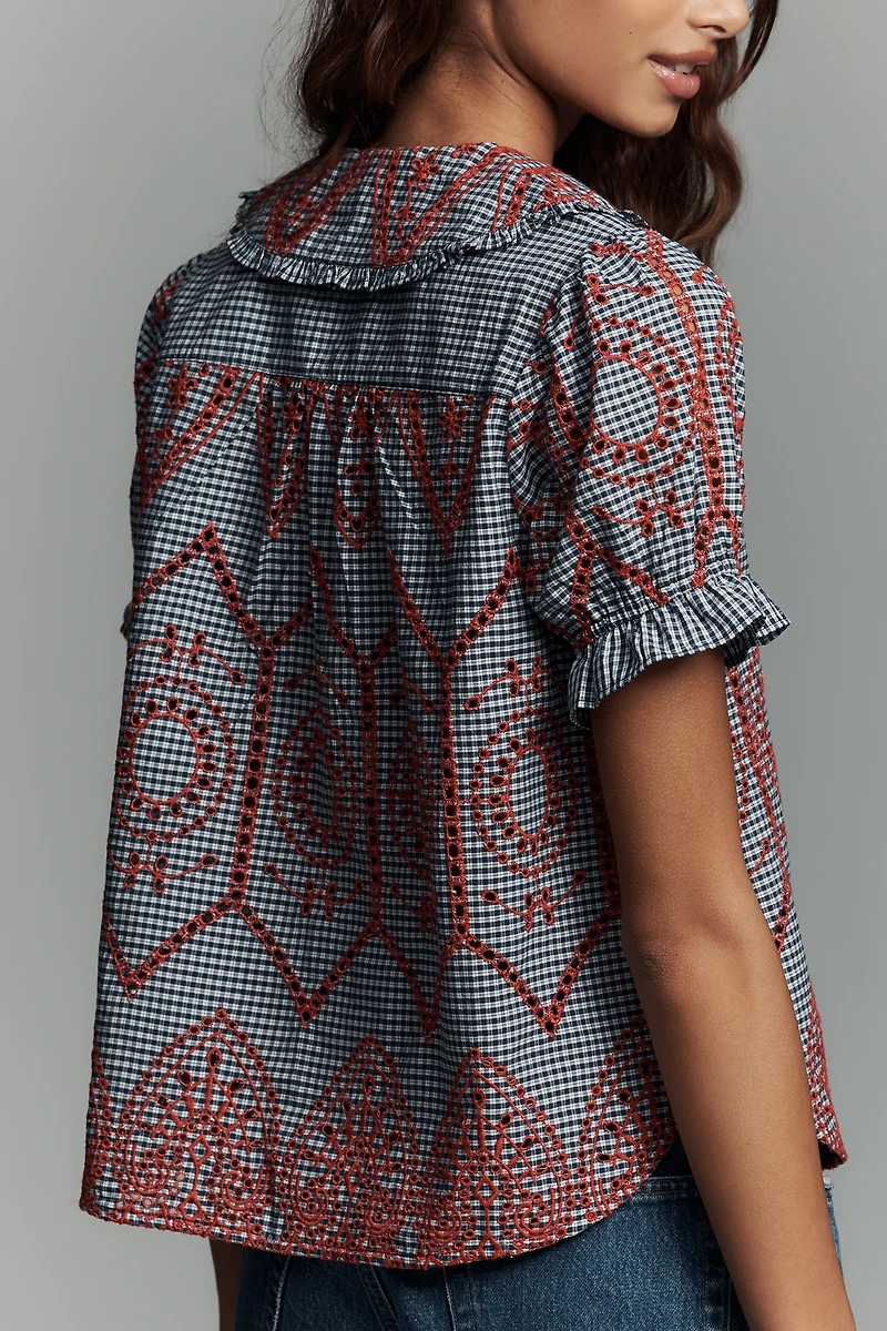 The Keira Gingham Blouse by Pilcro