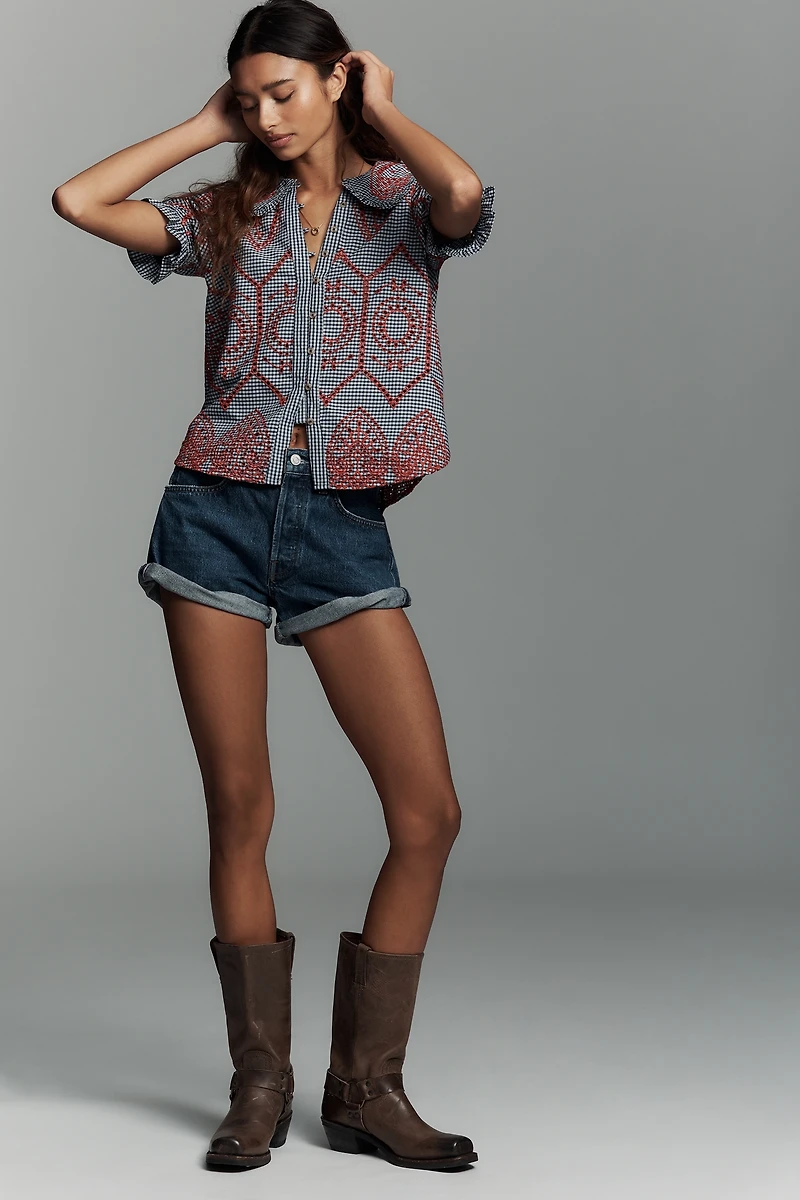 The Keira Gingham Blouse by Pilcro