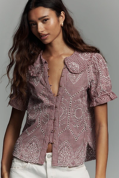 The Keira Gingham Blouse by Pilcro