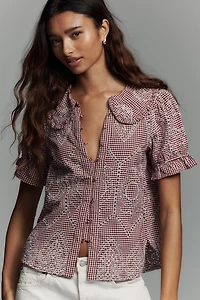 Keira Gingham Blouse by Pilcro