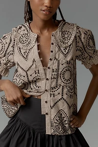 The Keira Gingham Blouse by Pilcro