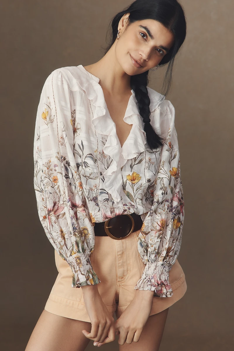 By Anthropologie Long-Sleeve Front Blouse