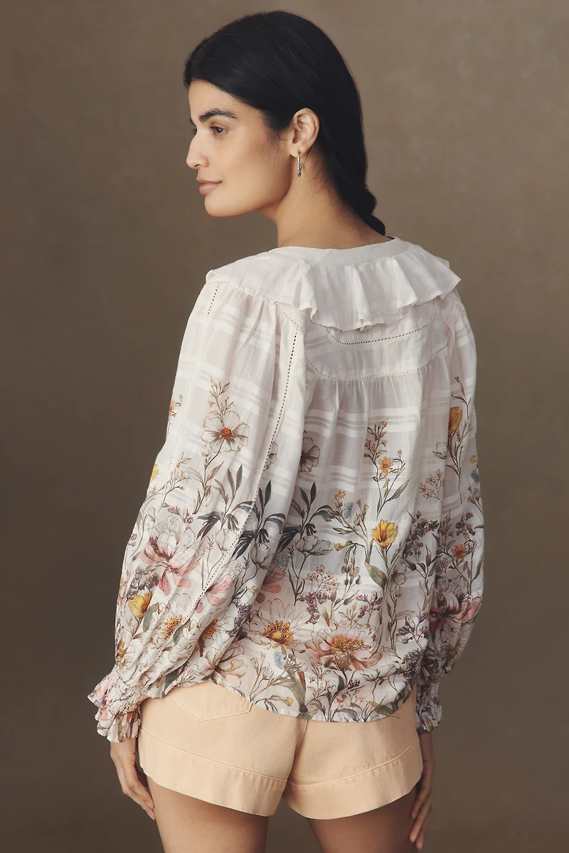 By Anthropologie Long-Sleeve Front Blouse