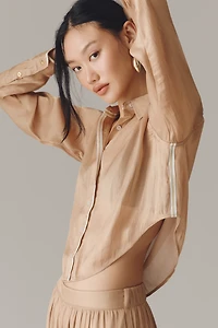 Maeve Long-Sleeve Silky Buttondown Shirt