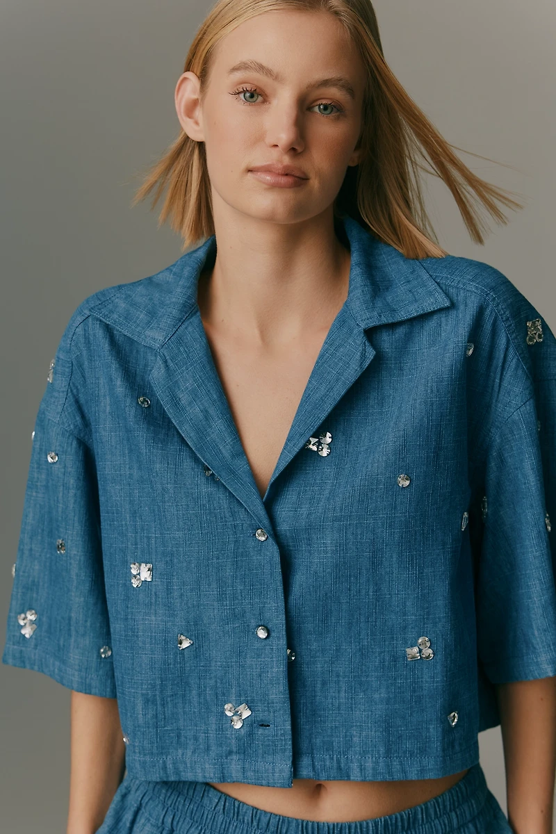 Maeve Chambray Buttondown Top
