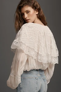 For Love & Lemons Horizon Front-Tie Blouse