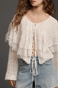 For Love & Lemons Horizon Front-Tie Blouse