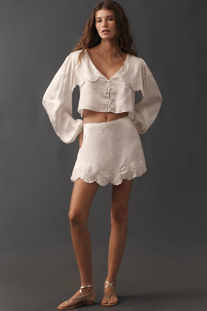 For Love & Lemons Locked Hearts Long-Sleeve Top