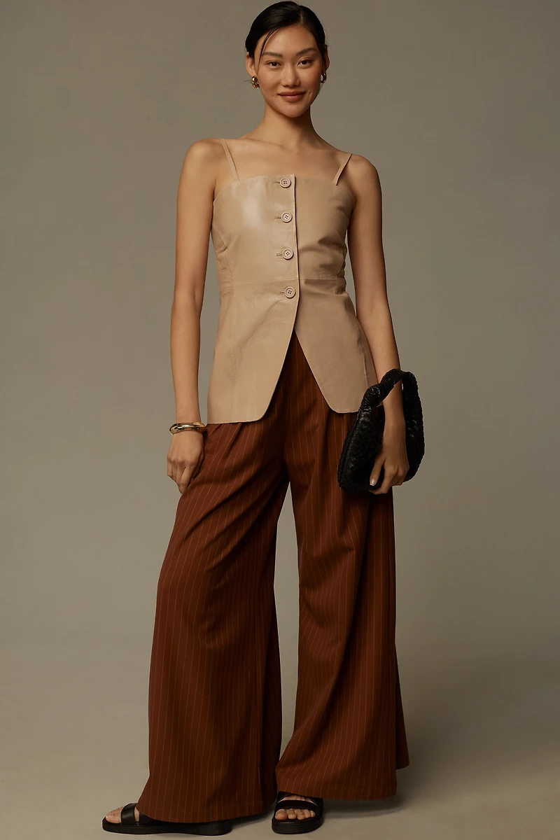 Lamarque Milana Leather Vest Blouse