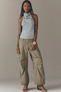 Lamarque Alva Suede Sleeveless High-Neck Top