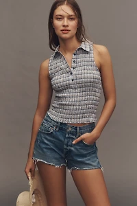 Pilcro Sleeveless Shirred Top