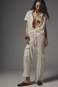 The Brenna Short-Sleeve Lace Buttondown Shirt