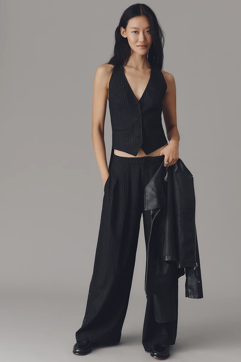 By Anthropologie Metallic Halter Vest