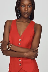 Halsey European Linen Stretch Button Front Blouse