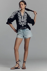 By Anthropologie Ruffled Popover Blouse