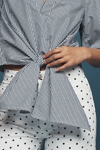 Maeve Short-Sleeve Tie-Front Blouse