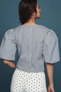 Maeve Short-Sleeve Tie-Front Blouse