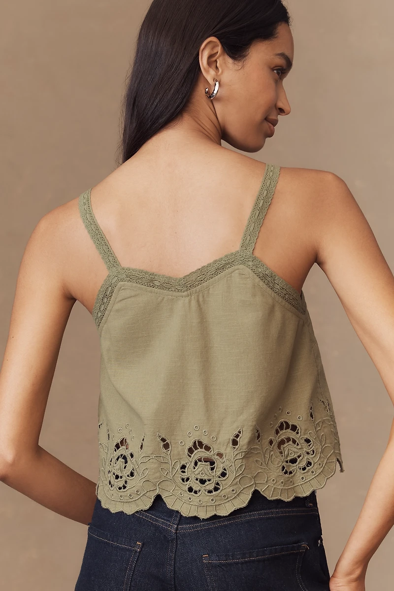 By Anthropologie Scallop-Trim Lace Tank