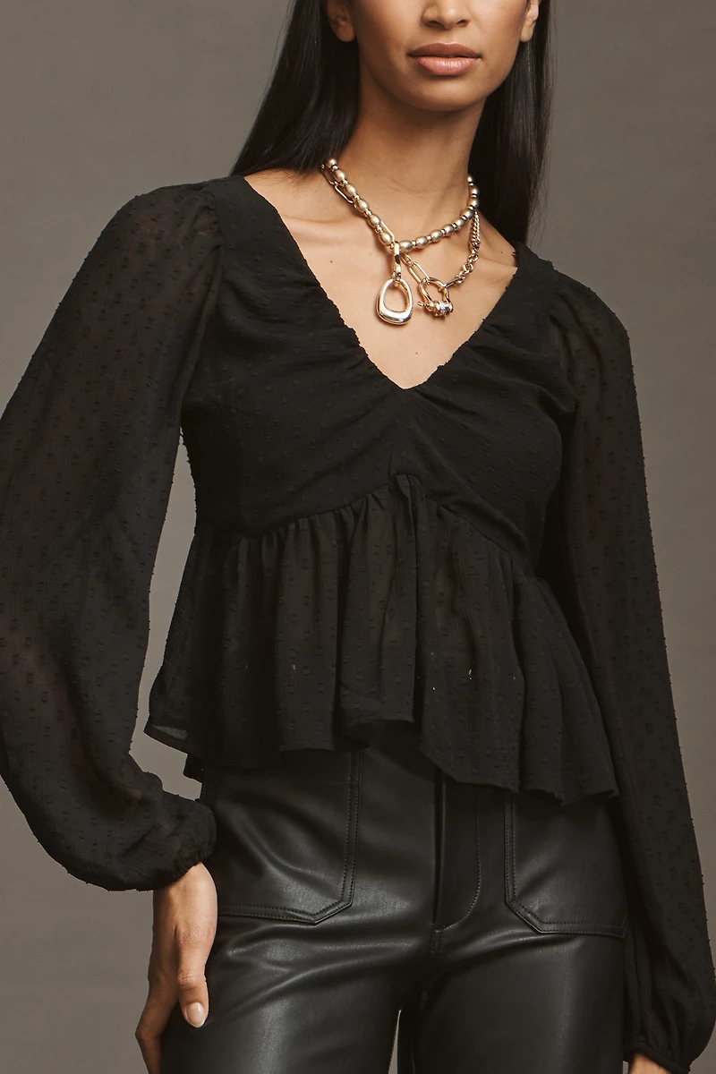 By Anthropologie Peplum Blouse