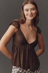 By Anthropologie Scoop-Neck Ruffle Top