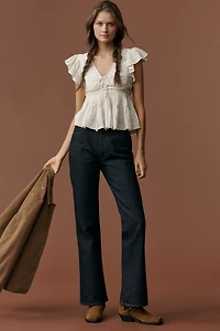By Anthropologie Flutter-Sleeve Blouse
