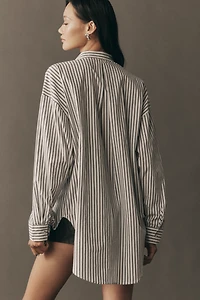 Pilcro Crystal-Embellished Relaxed Buttondown Shirt