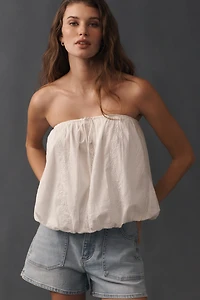By Anthropologie 100% Cotton Bubble-Hem Tube Top