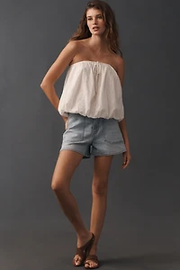 By Anthropologie 100% Cotton Bubble-Hem Tube Top