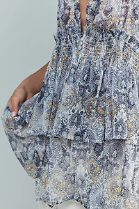 By Anthropologie Smocked Sleeveless V-Neck Top