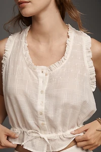 By Anthropologie Sleeveless Mixed Lace Top