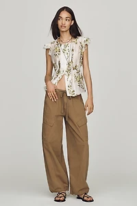 By Anthropologie Flutter-Sleeve Blouse