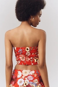 Endless Rose Strapless Embroidered Crop Top