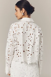 Endless Rose Long-Sleeve Lace Buttondown Blouse