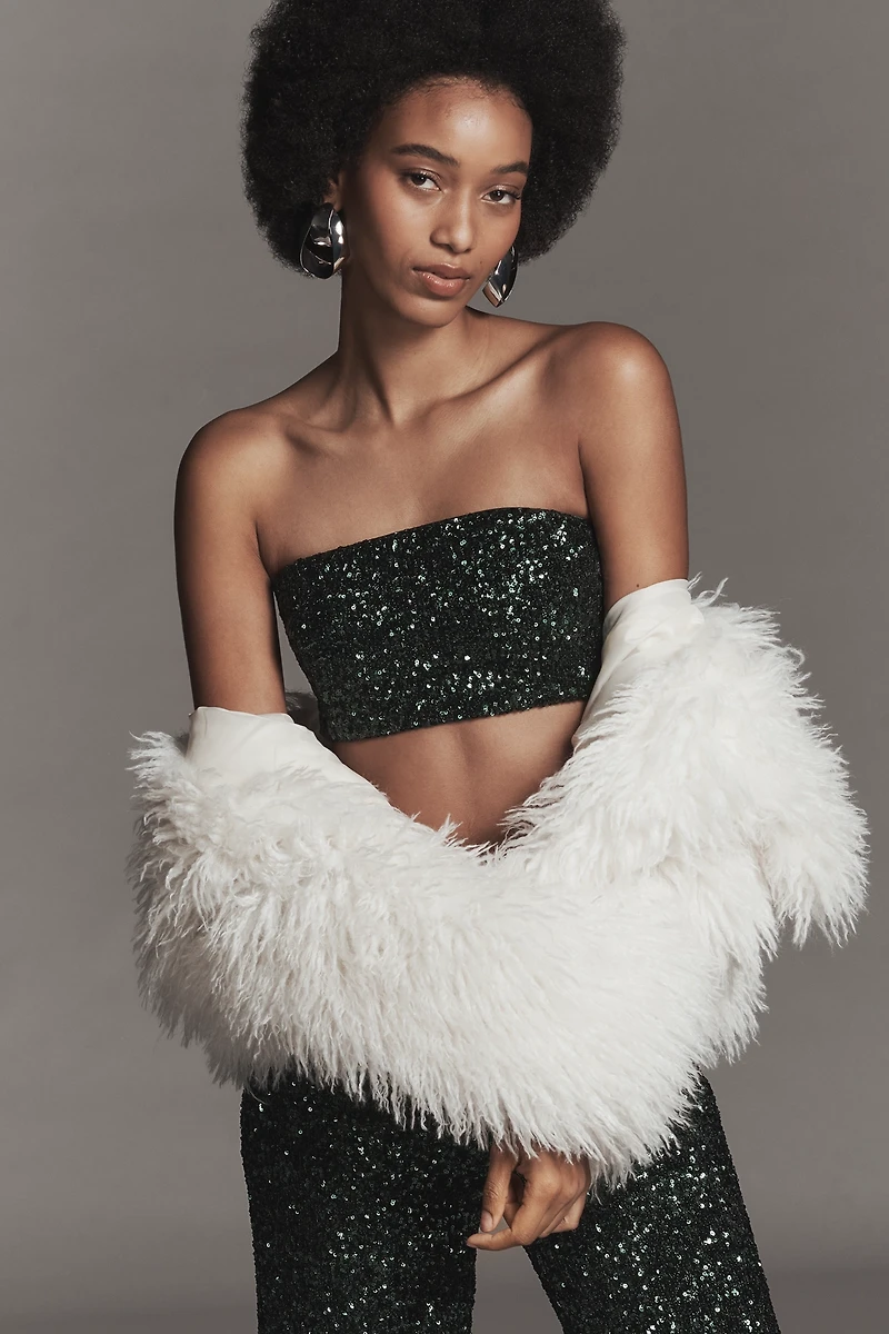 Endless Rose Strapless Sequin Crop Top