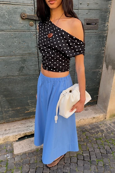 Endless Rose Asymmetric Polka Dot Top