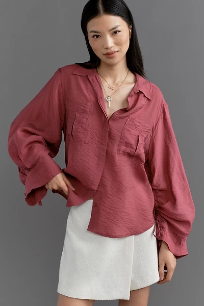 By Anthropologie Wide-Sleeve Buttondown Top