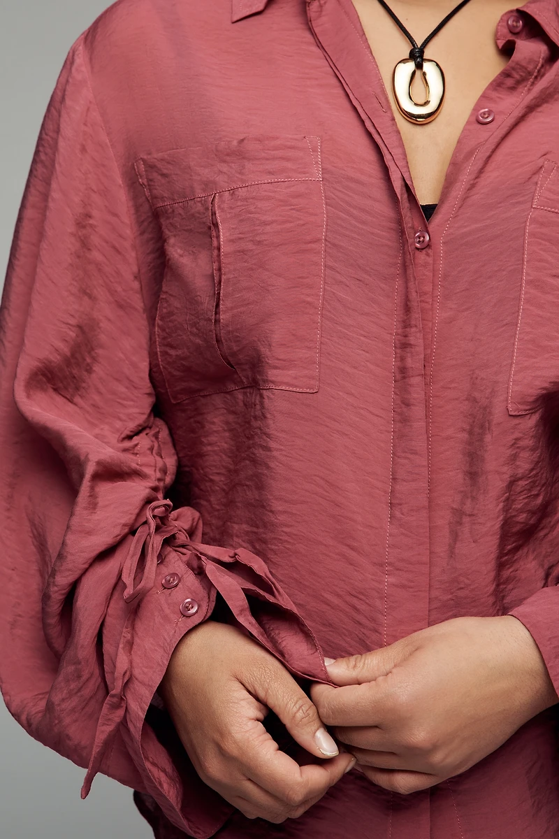 By Anthropologie Wide-Sleeve Buttondown Top