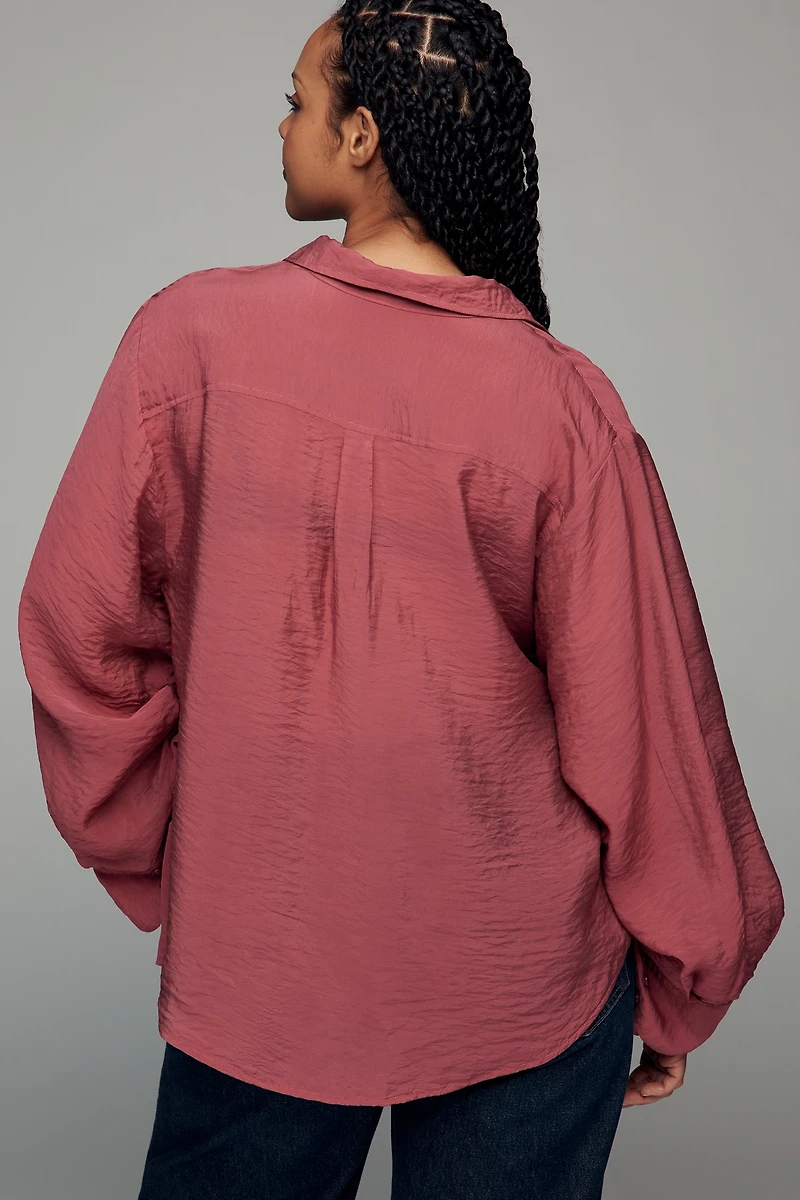 By Anthropologie Wide-Sleeve Buttondown Top